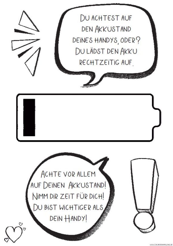 Akkustand - Aushang Achtsamkeit