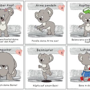 Lesekärtchen Koala-Fitness