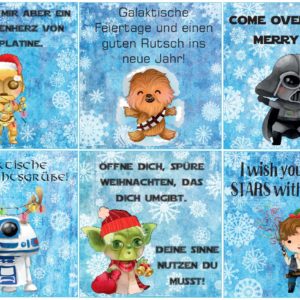 30 kleine Grußkärtchen für die Winter- und Weihnachtszeit