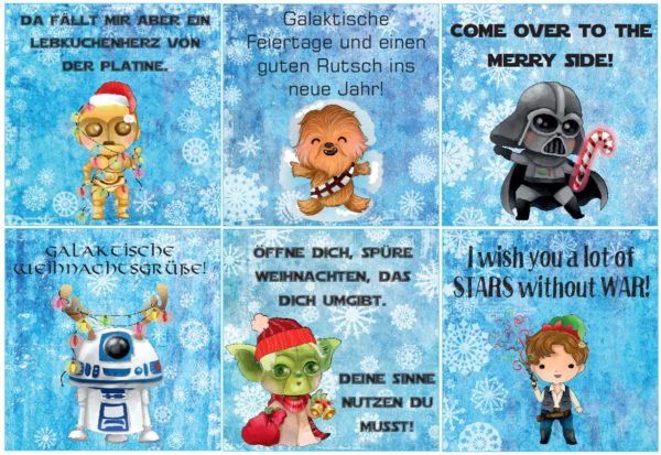 30 kleine Grußkärtchen für die Winter- und Weihnachtszeit