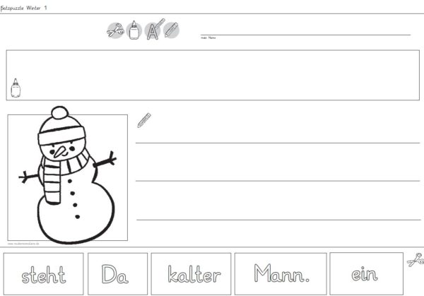 10 winterliche Satzpuzzle