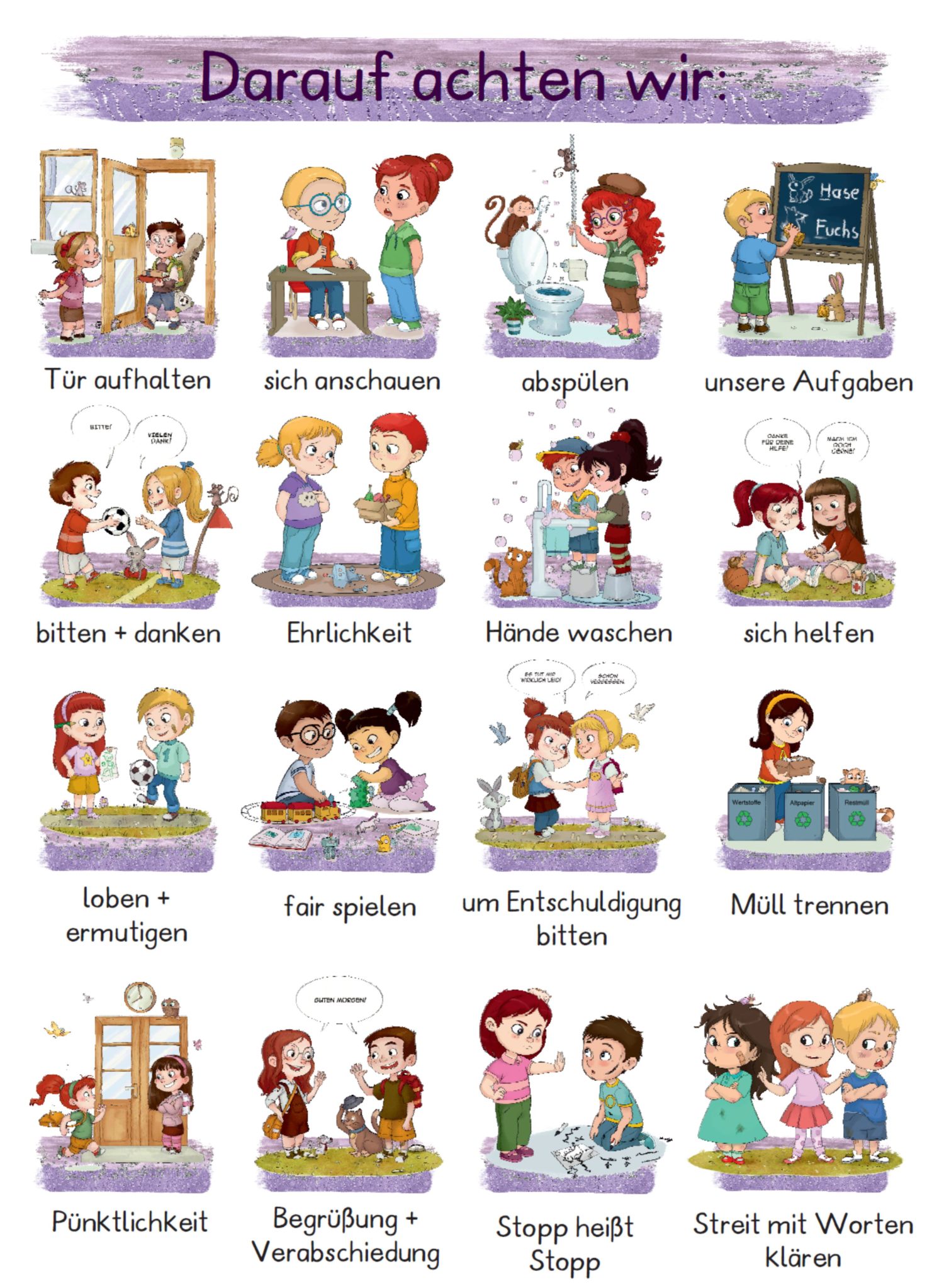Aushang Freundlichkeit Darauf achten wir Zaubereinmaleins Shop