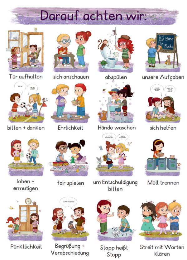 Aushang Freundlichkeit - Darauf achten wir