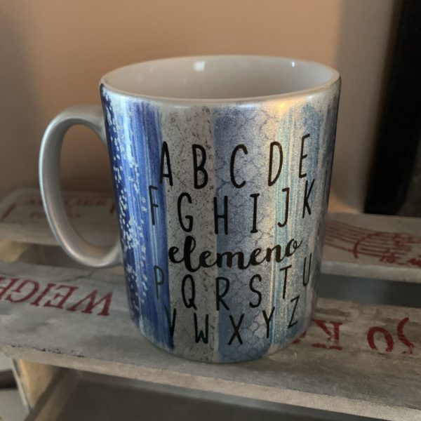 Keramiktasse metallic silber: ABC ... elemeno