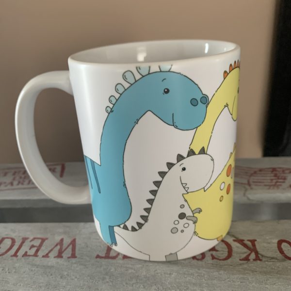 Keramiktasse satin: Dinosaurier