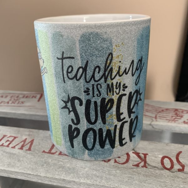 Glitzertasse - Keramiktasse: Teaching is my ...