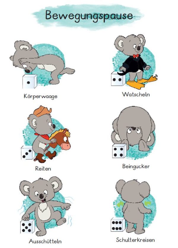 Bewegungspausen DIN A4 - Koalas