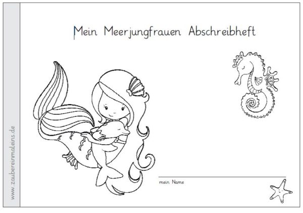 Meerjungfrauen Abschreibheft - zwei Versionen