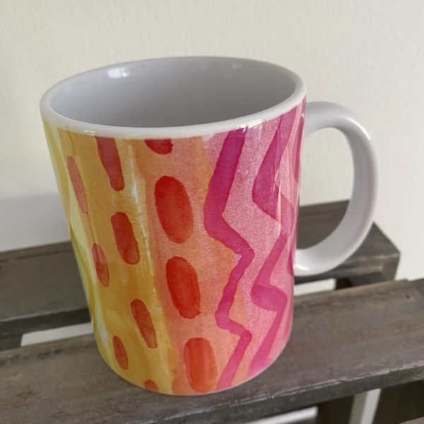 Keramiktasse Hochglanz: Regenbogen solo 1