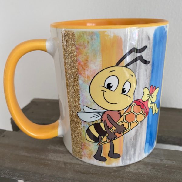 Keramiktasse Hochglanz: Flotte Biene