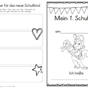 Erster Schultag – Hausaufgabenheftchen 2020 - Affe