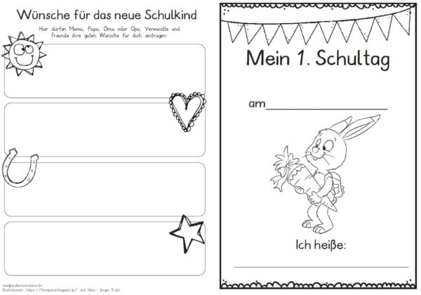 Erster Schultag – Hausaufgabenheftchen 2020 - Hase