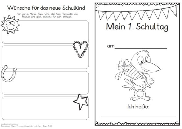 Erster Schultag – Hausaufgabenheftchen 2020 - Rabe