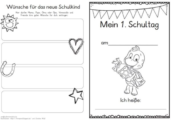 Erster Schultag – Hausaufgabenheftchen 2020 - Schildkröte