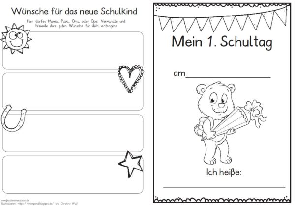 Erster Schultag – Hausaufgabenheftchen 2020 - Bär