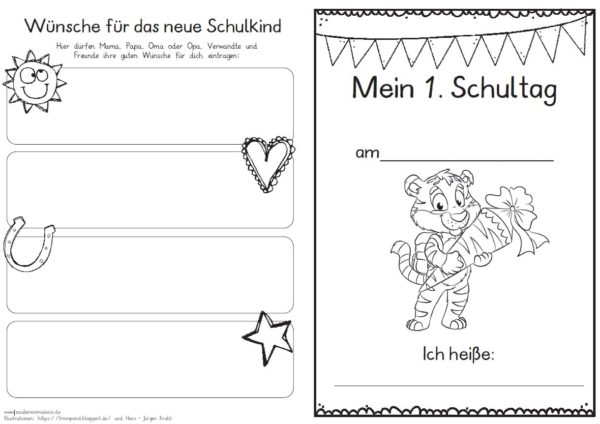 Erster Schultag – Hausaufgabenheftchen 2020 - Tiger
