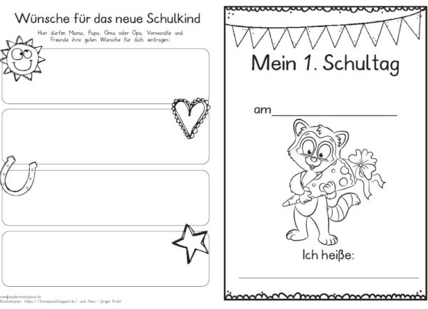 Erster Schultag – Hausaufgabenheftchen 2020 - Waschbär
