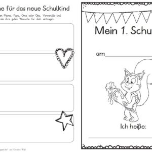 Erster Schultag – Hausaufgabenheftchen 2020 - Eichhörnchen