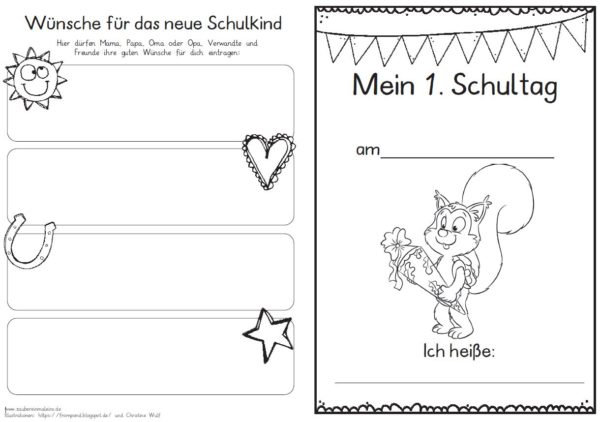 Erster Schultag – Hausaufgabenheftchen 2020 - Eichhörnchen