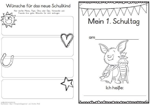 Erster Schultag – Hausaufgabenheftchen 2020 - Fledermaus