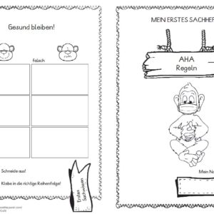 Mein erstes Sachheft: AHA Regeln Affen + AHA Plakat