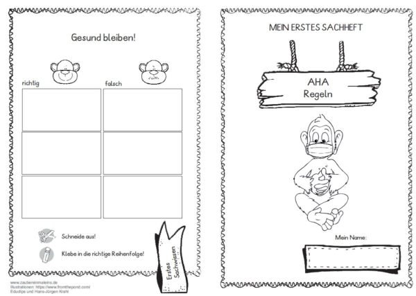 Mein erstes Sachheft: AHA Regeln Affen + AHA Plakat