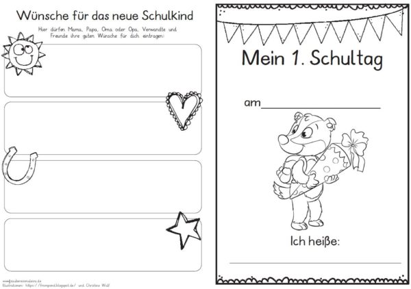 Erster Schultag – Hausaufgabenheftchen 2020 - Dachs