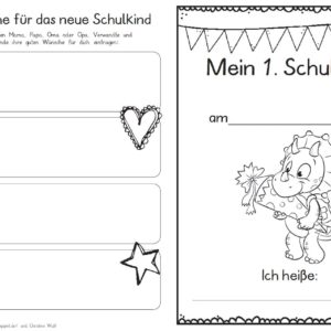 Erster Schultag – Hausaufgabenheftchen 2020 - Dino