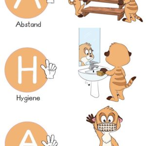 Aushang AHA Regeln DIN A4:  Erdmännchen
