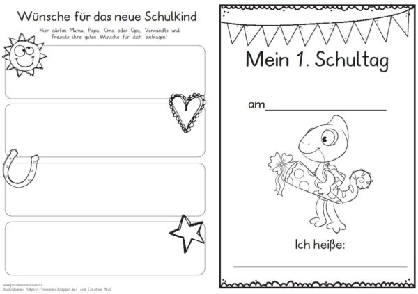 Erster Schultag – Hausaufgabenheftchen 2020 - Chamäleon