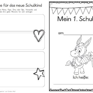 Erster Schultag – Hausaufgabenheftchen 2020 - Esel
