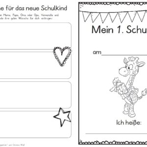 Erster Schultag – Hausaufgabenheftchen 2020 - Giraffe 2