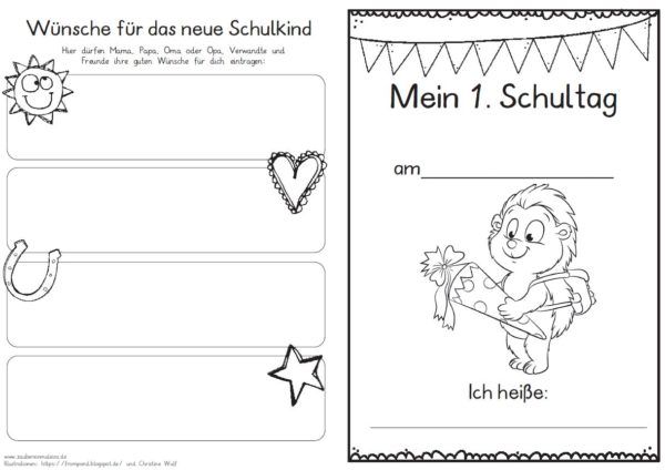 Erster Schultag – Hausaufgabenheftchen 2020 - Igel