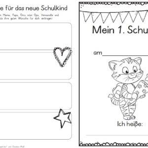 Erster Schultag – Hausaufgabenheftchen 2020 - Katze
