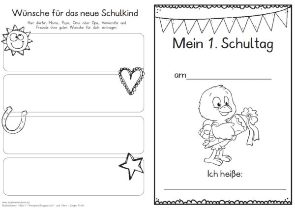 Erster Schultag – Hausaufgabenheftchen 2020 - Küken