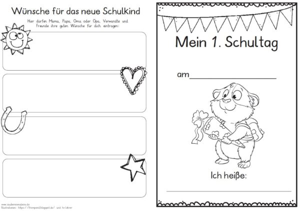 Erster Schultag – Hausaufgabenheftchen 2020 - Meerschweinchen