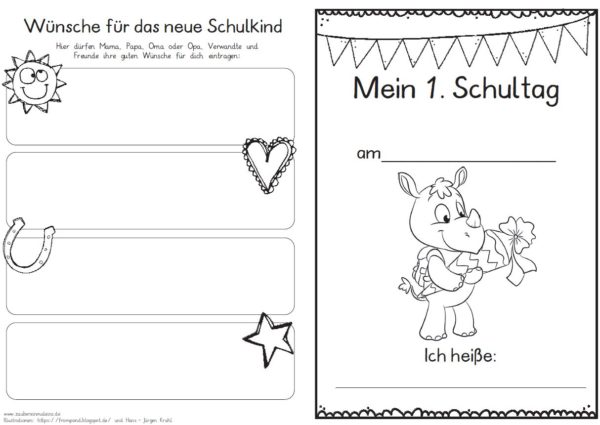 Erster Schultag – Hausaufgabenheftchen 2020 - Nashorn