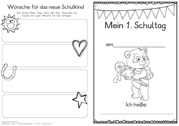 Erster Schultag – Hausaufgabenheftchen 2020 - Panda