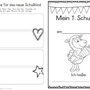 Erster Schultag – Hausaufgabenheftchen 2020 - Schaf