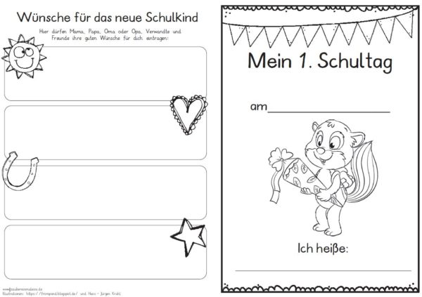 Erster Schultag – Hausaufgabenheftchen 2020 - Streifenhörnchen