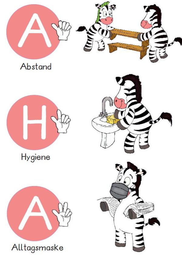 Aushang AHA Regeln DIN A4: Zebra