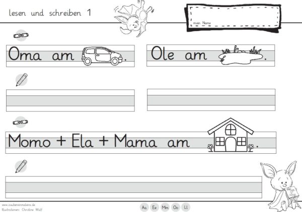 lesen und schreiben - 10 Kopiervorlagen für die ersten Schulwochen (Fledermaus)