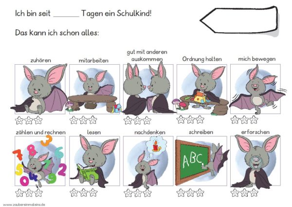 Das kann ich schon - Selbsteinschätzungsbogen / Fledermaus