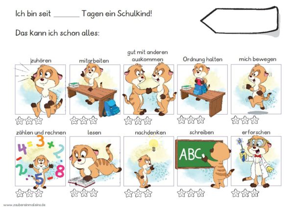 Das kann ich schon - Selbsteinschätzungsbogen / Erdmännchen