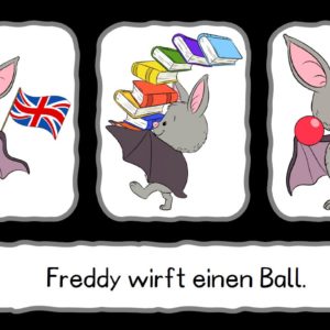 Interaktive pdf Datei:  Lesequiz mit Freddy Fledermaus