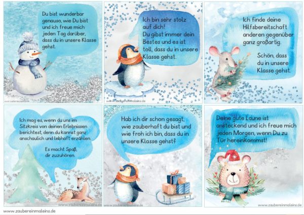 24 x warme Worte - winterliches Design