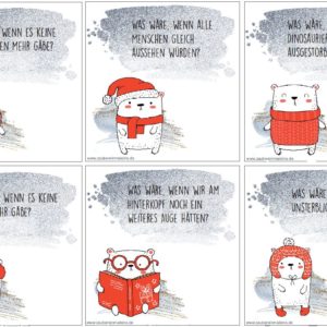 24 Was-wäre-wenn-Fragekärtchen (Adventskalender)