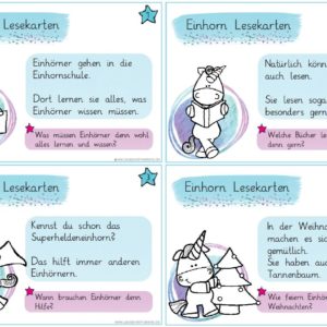 Einhorn Lesekarten