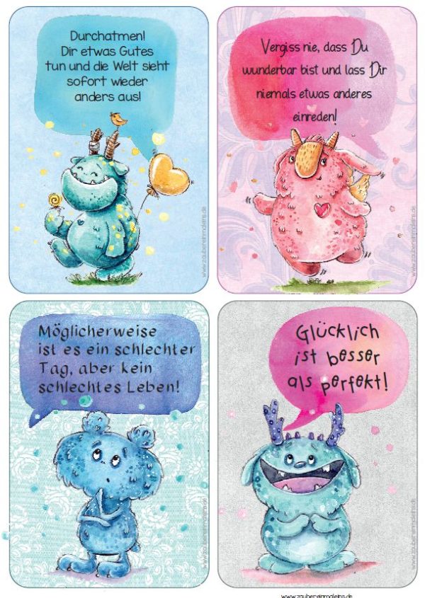 12 Glückskärtchen