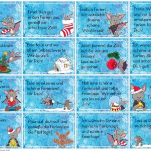 Minikärtchen für die Weihnachtsferien - Fledermaus